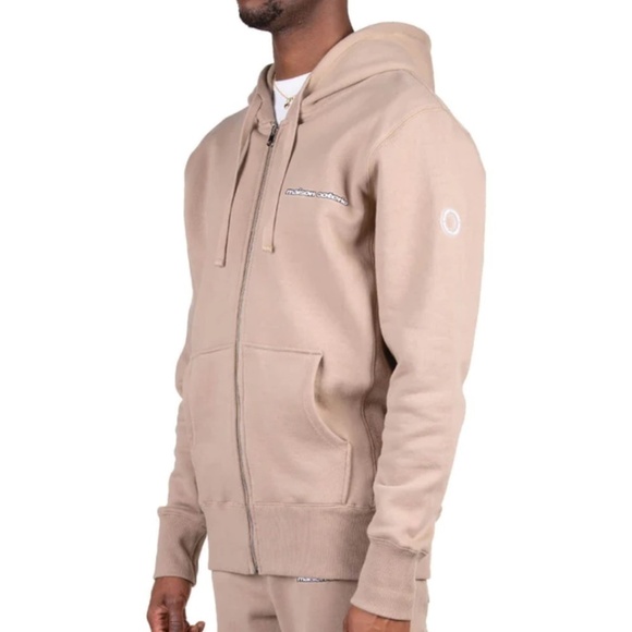 Maison Coterie Men Hoodie Full zip Pockets Embroidered 100% cotton M Oversized - Picture 3 of 15